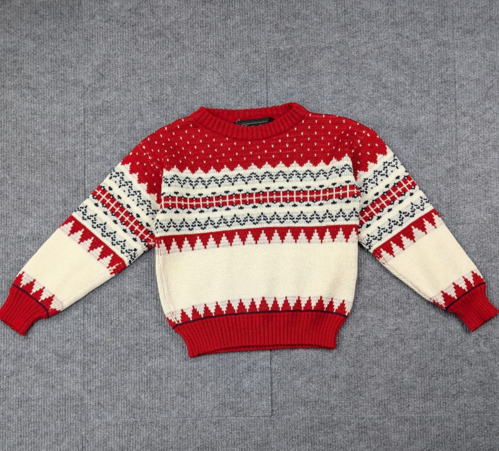 Vintage Townsley Sweater Kids Boys 6 Fair Isle Nordic Cottage Retro Knit Western